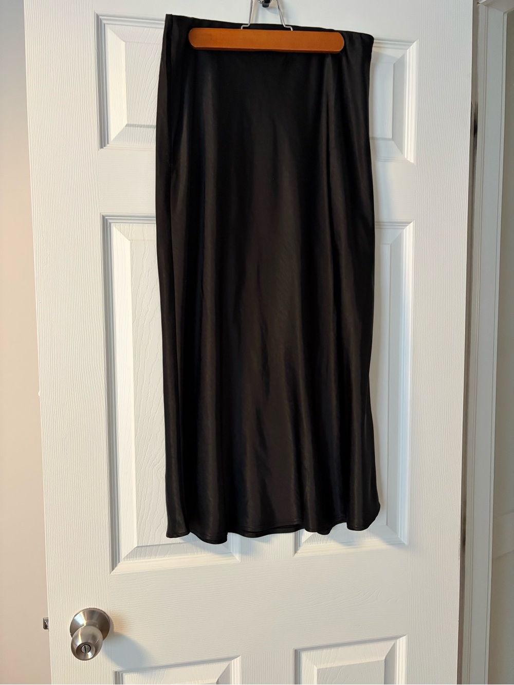 Mango Black Maxi Skirt - Sleek Satin Draped Silhouette